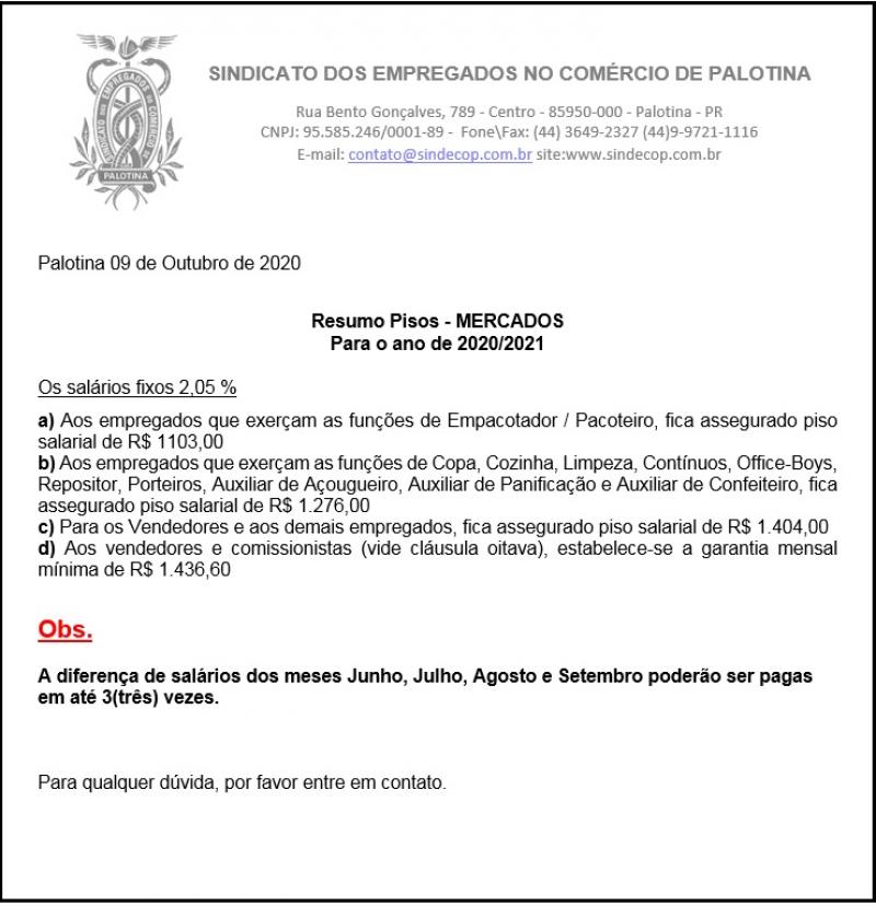 comunicado aos empregados mercados