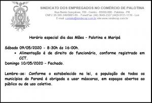 horário dia das maes palotina e maripá